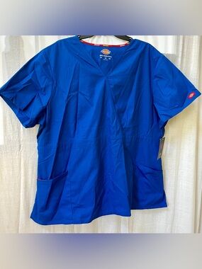 Dickies Royal Blue V-Neck Medical Scrub TopSz 3XL